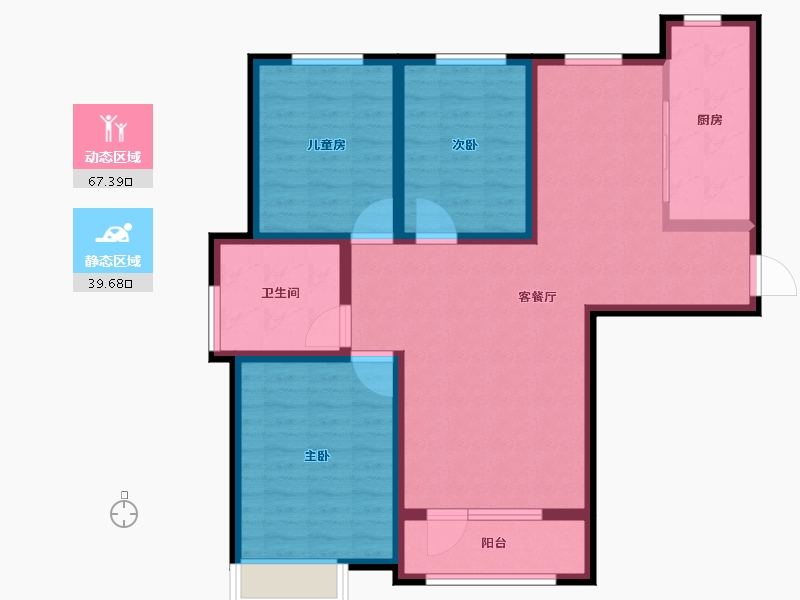 河北省-秦皇岛市-金梦海湾柒号香堤澜庭-95.52-户型库-动静分区