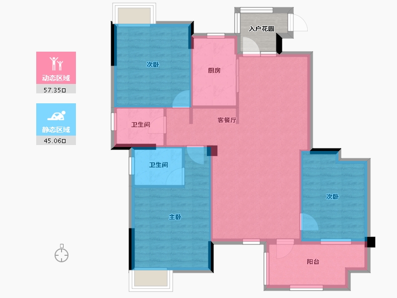 湖北省-黄石市-正泰华府-96.24-户型库-动静分区