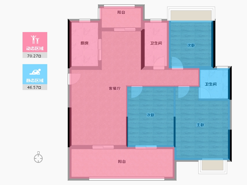 湖北省-荆门市-洋丰·长宁锦园-105.14-户型库-动静分区