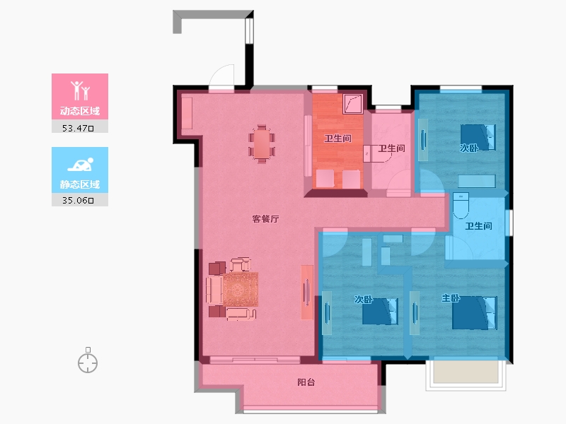 湖北省-荆州市-特发·幸福里-77.26-户型库-动静分区