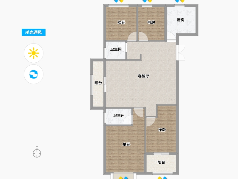 山东省-菏泽市-凯兴天下-114.26-户型库-采光通风