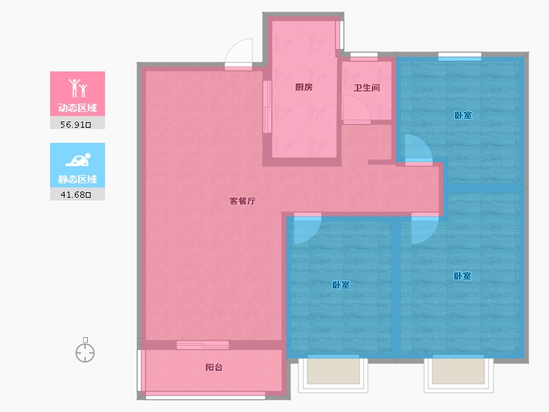 天津-天津市-滏阳公馆-87.65-户型库-动静分区