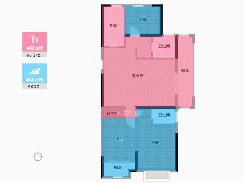 山东省-菏泽市-中达诚府-103.10-户型库-动静分区