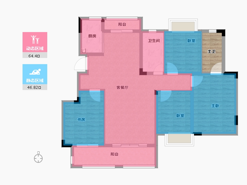 江西省-赣州市-上犹东投状元府-104.80-户型库-动静分区