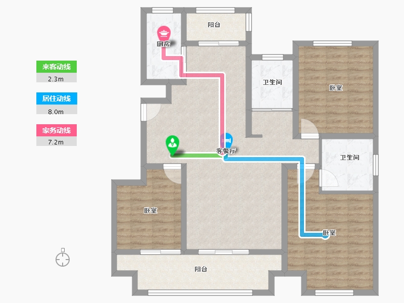 山东省-菏泽市-曹县天润城-110.87-户型库-动静线