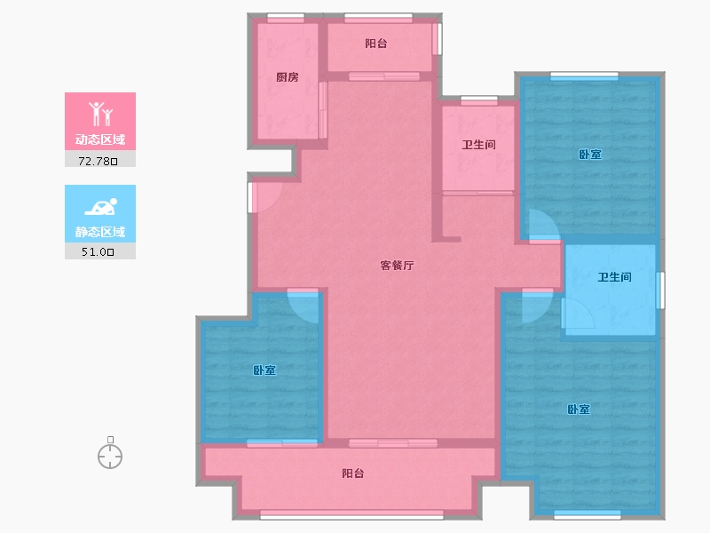 山东省-菏泽市-曹县天润城-110.87-户型库-动静分区