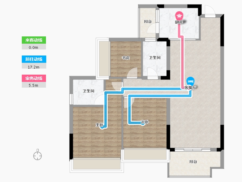 广西壮族自治区-贵港市-中梁云天府-96.54-户型库-动静线