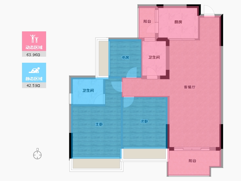 广西壮族自治区-贵港市-中梁云天府-96.54-户型库-动静分区