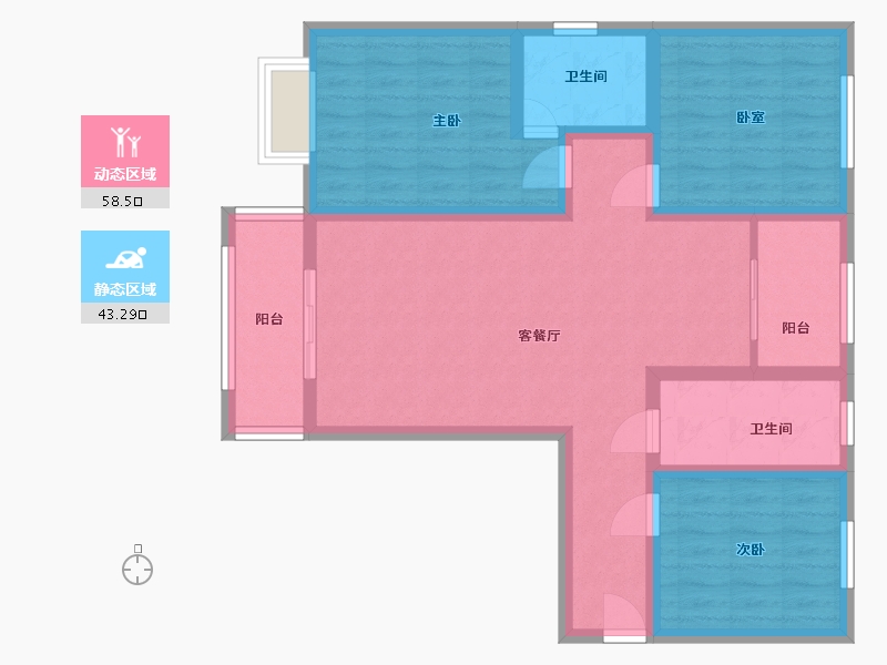 北京-北京市-碧桂园-90.00-户型库-动静分区