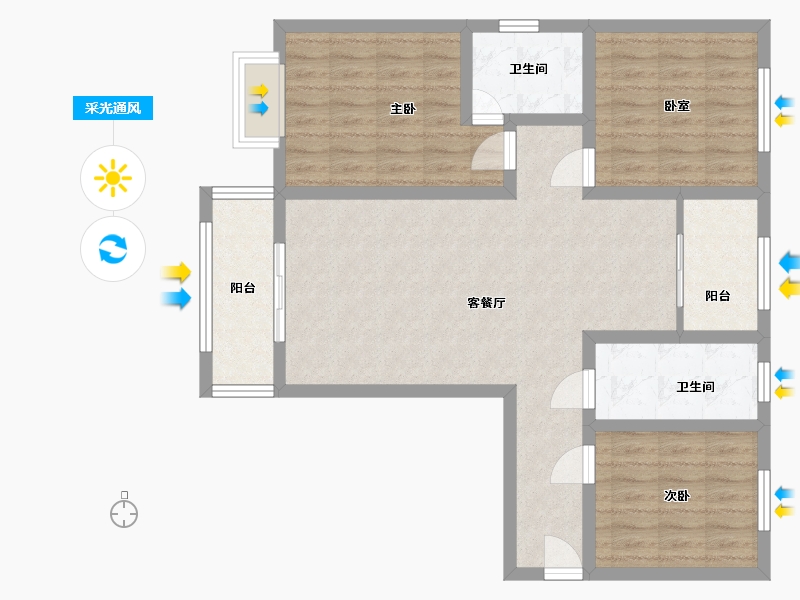 北京-北京市-碧桂园-90.00-户型库-采光通风