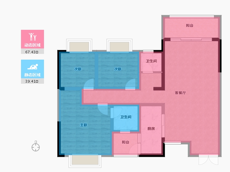 云南省-红河哈尼族彝族自治州-全茂首府-94.46-户型库-动静分区