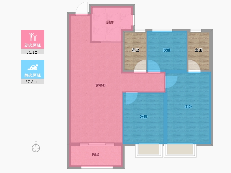 山东省-济宁市-红星瑞马世家-89.86-户型库-动静分区