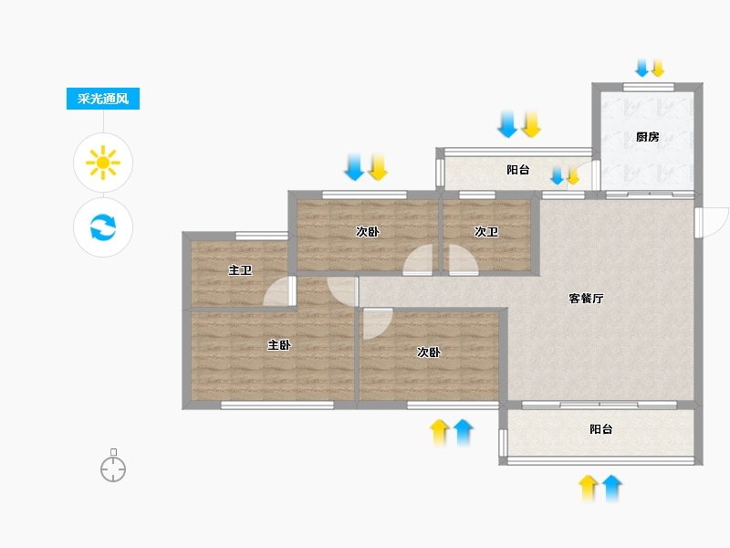 山东省-济宁市-济宁恒大悦珑湾-102.33-户型库-采光通风