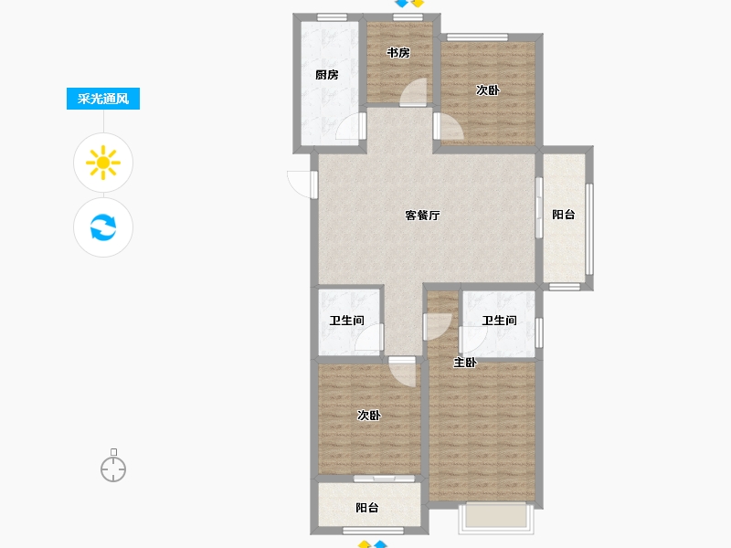 山东省-菏泽市-名门世都-115.22-户型库-采光通风