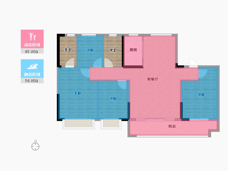 山东省-济宁市-碧桂园凤栖台-120.97-户型库-动静分区