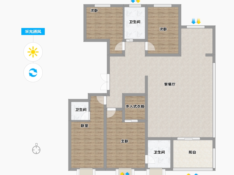 天津-天津市-滏阳公馆-148.80-户型库-采光通风