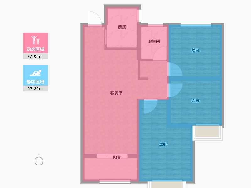 山东省-菏泽市-名门世都-76.80-户型库-动静分区