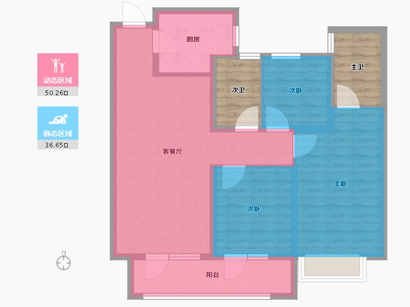 山东省-济宁市-红星瑞马世家-87.22-户型库-动静分区