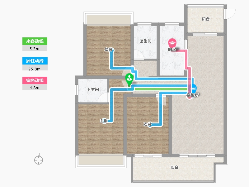 安徽省-阜阳市-同昇西溪玫瑰-116.77-户型库-动静线