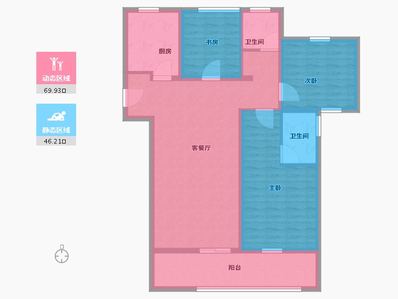 山东省-菏泽市-中北西城一品-103.96-户型库-动静分区