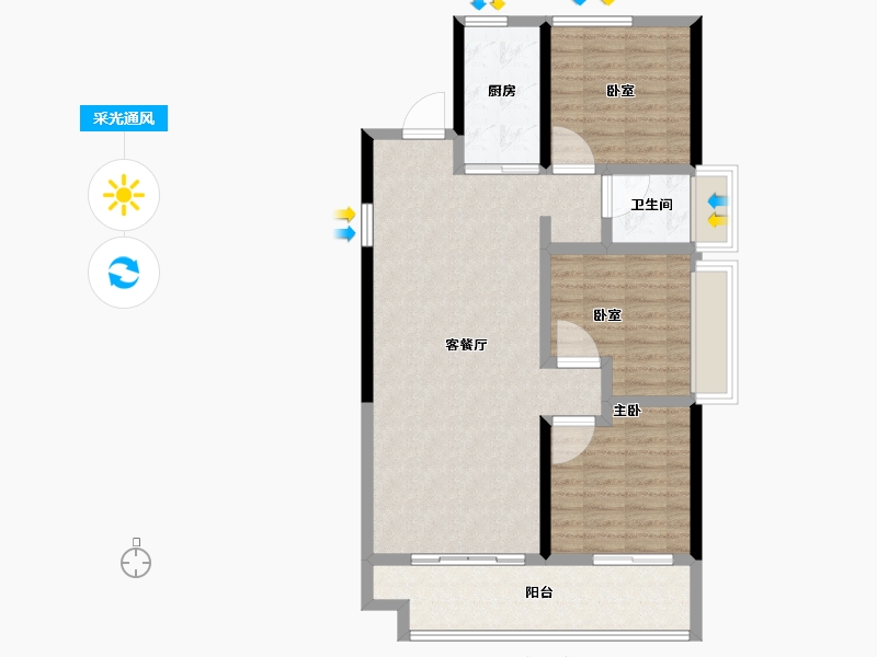 安徽省-宿州市-壹中·状元府-92.81-户型库-采光通风