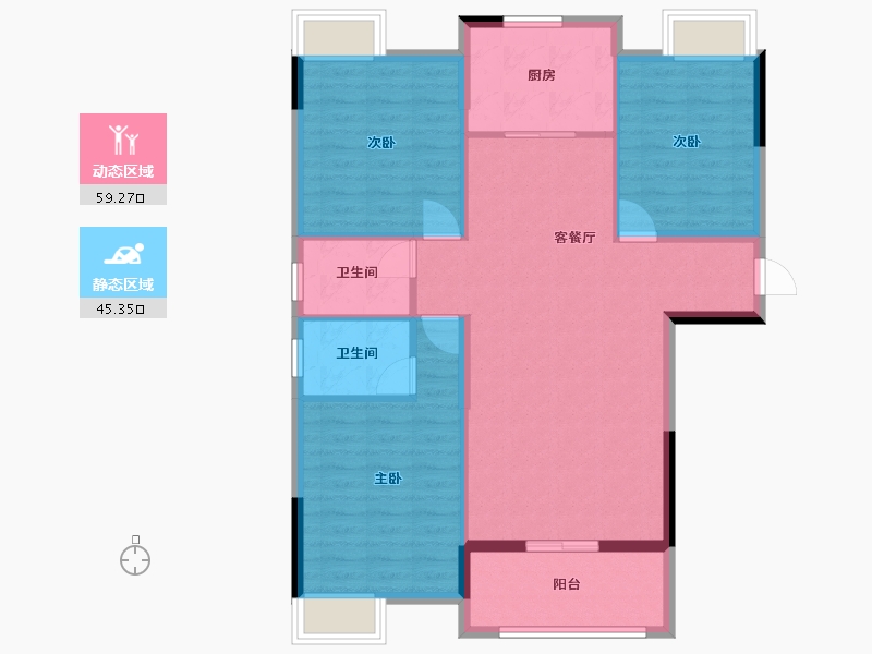 湖北省-黄石市-正泰华府-95.03-户型库-动静分区