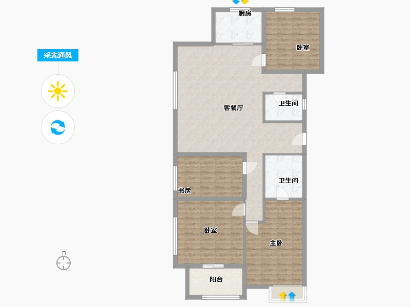 福建省-福州市-融信双杭城-125.00-户型库-采光通风