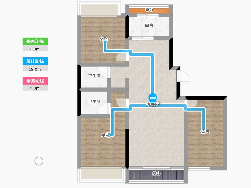 吉林省-吉林市-路弘·阳光铭苑-79.70-户型库-动静线