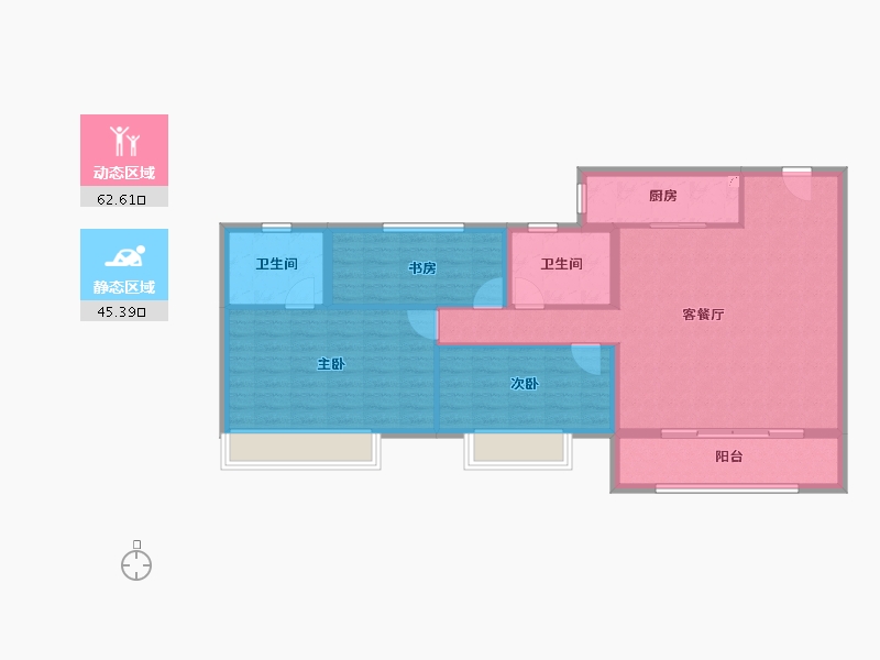 湖北省-黄石市-城发·香山枫景-97.56-户型库-动静分区