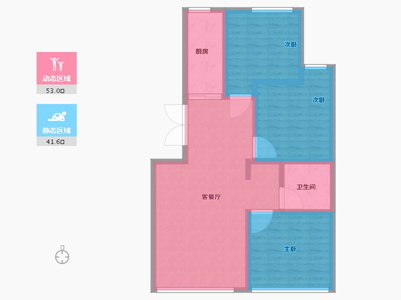 甘肃省-平凉市-凯盛幸福里-84.81-户型库-动静分区