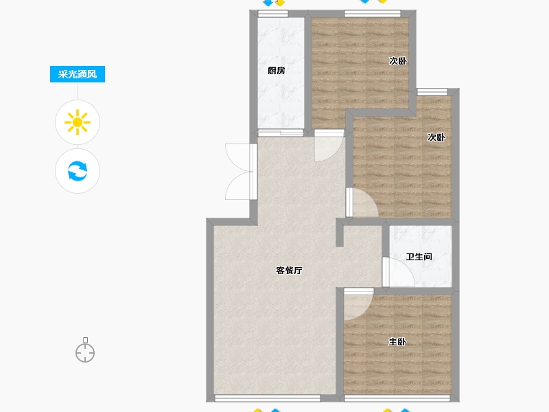 甘肃省-平凉市-凯盛幸福里-84.81-户型库-采光通风