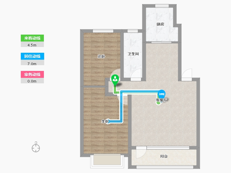 辽宁省-营口市-中天英伦名邸-75.49-户型库-动静线