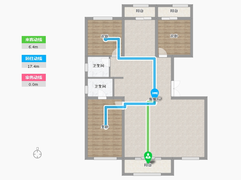 辽宁省-葫芦岛市-三和恬园-133.33-户型库-动静线