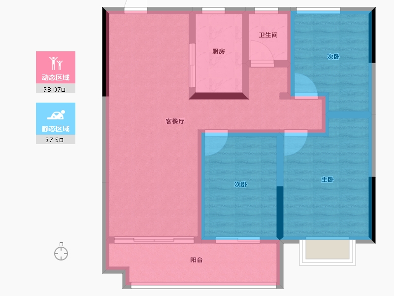 安徽省-宿州市-和顺·悦澜庭-84.80-户型库-动静分区