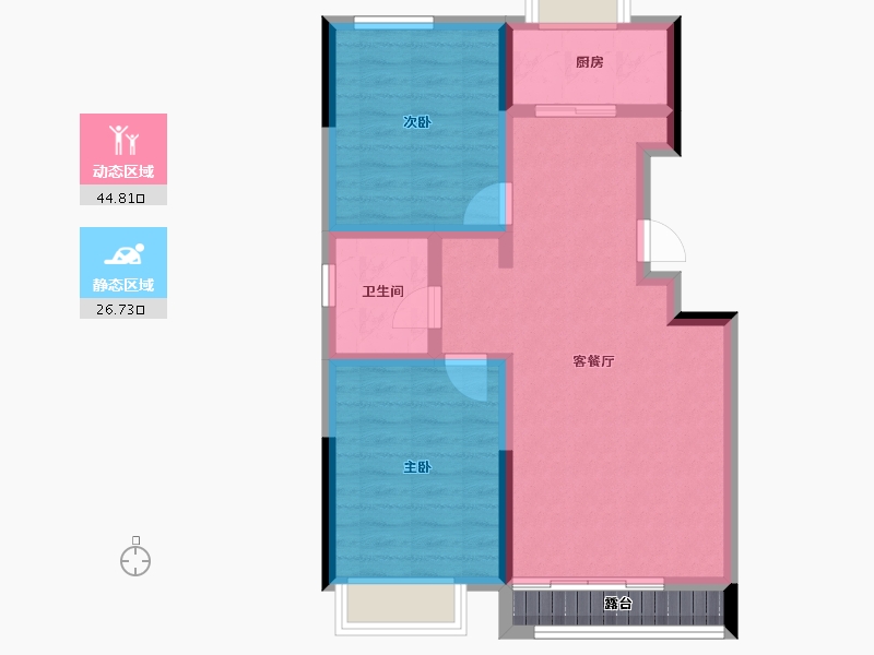 吉林省-吉林市-路弘·阳光铭苑-66.80-户型库-动静分区