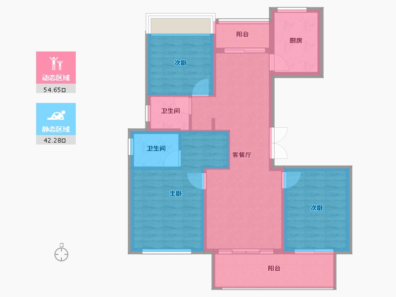 安徽省-阜阳市-同昇西溪玫瑰-87.18-户型库-动静分区