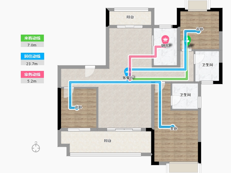 河南省-南阳市-一品金麟府-104.68-户型库-动静线