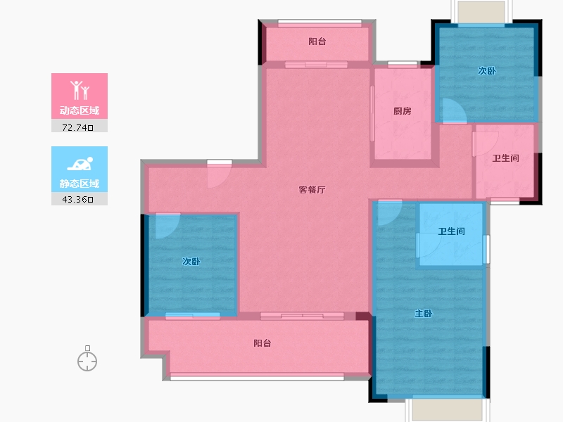 河南省-南阳市-一品金麟府-104.68-户型库-动静分区