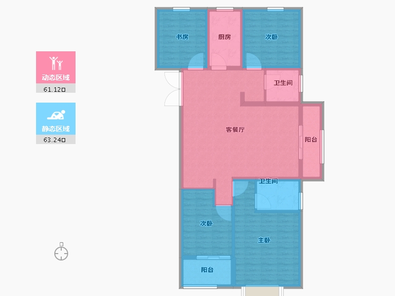 山东省-菏泽市-凯兴天下-111.80-户型库-动静分区