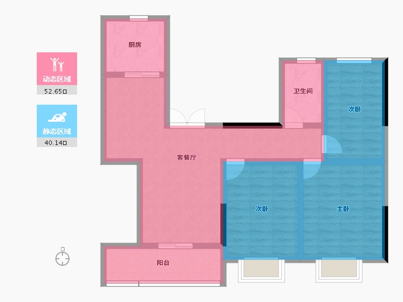 湖北省-咸宁市-二乔美食文化城-81.78-户型库-动静分区