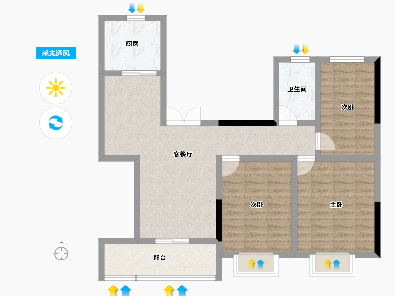 湖北省-咸宁市-二乔美食文化城-81.78-户型库-采光通风