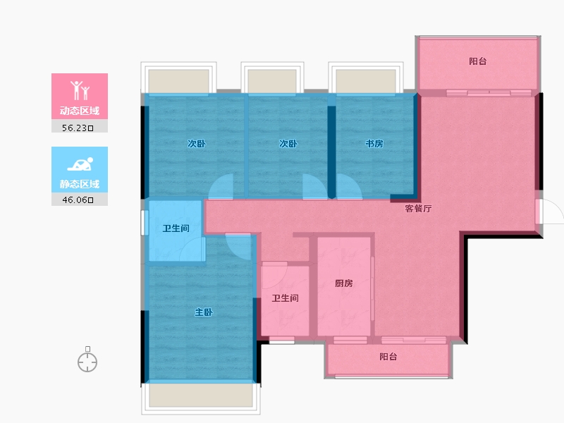 广西壮族自治区-贵港市-奥园顾荣幸福里-91.72-户型库-动静分区