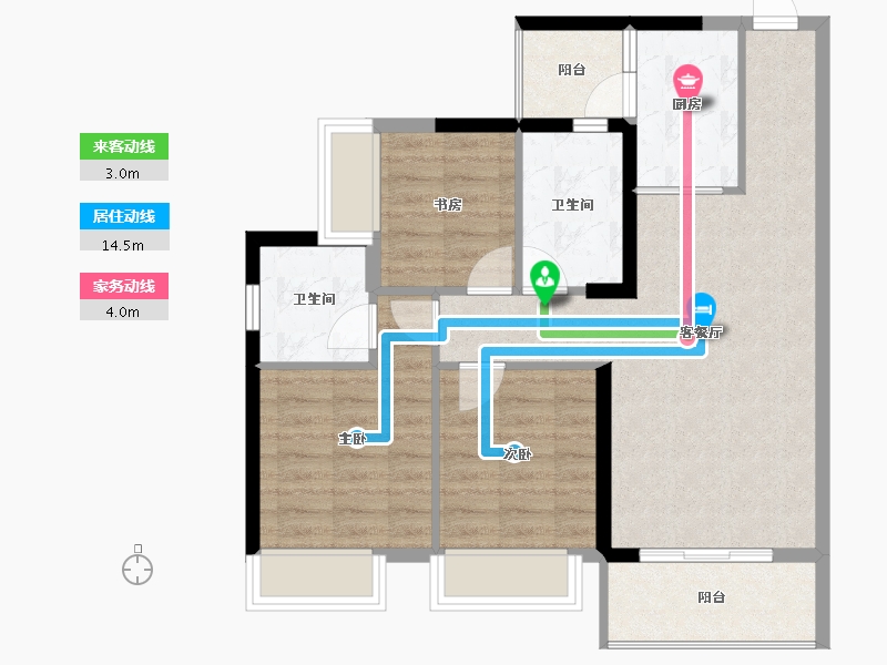 广西壮族自治区-贵港市-奥园顾荣幸福里-76.86-户型库-动静线