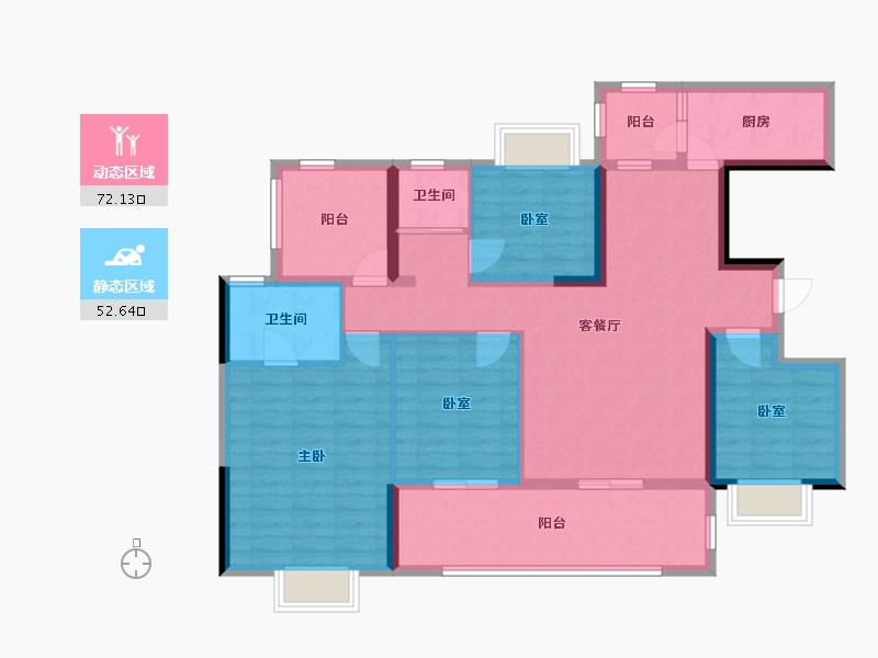 贵州省-黔西南布依族苗族自治州-麒龙香林美域-111.02-户型库-动静分区