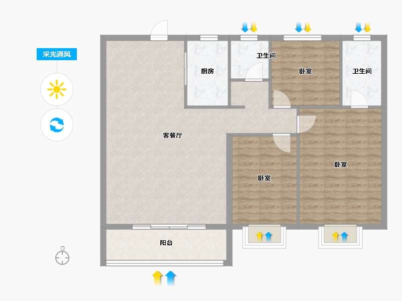 山东省-泰安市-城建首府-107.37-户型库-采光通风