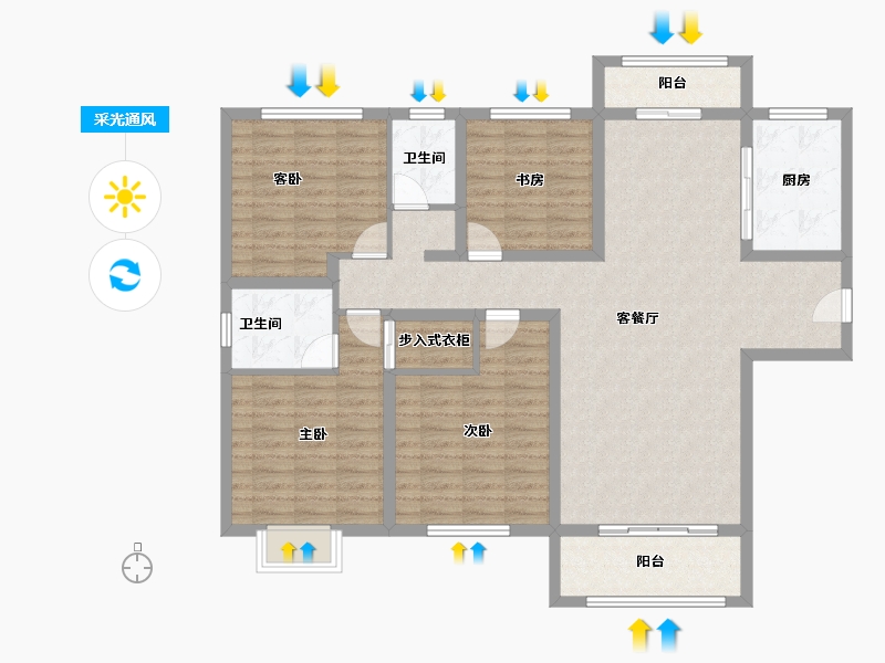 山东省-菏泽市-壹品公馆-123.21-户型库-采光通风