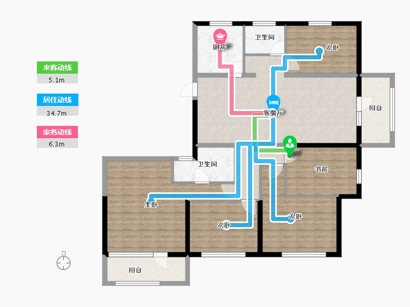 山东省-济宁市-金色兰庭香堤-136.44-户型库-动静线