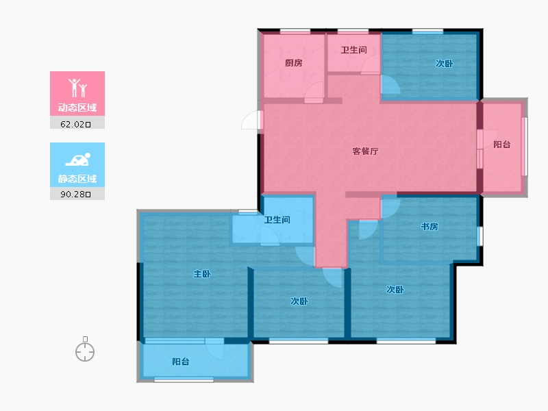 山东省-济宁市-金色兰庭香堤-136.44-户型库-动静分区