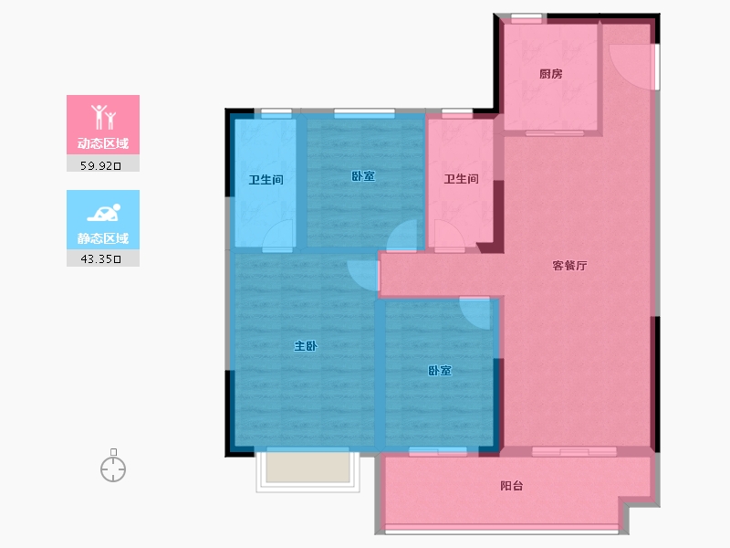 河南省-漯河市-昌建峰璟-92.67-户型库-动静分区