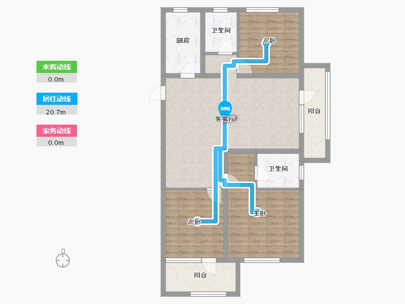 山东省-济宁市-金色兰庭香堤-105.35-户型库-动静线